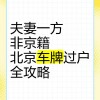 北京新婚夫妇喜提车牌：结婚过户车牌号码成为热门话题