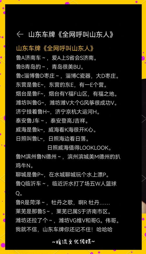 山东车牌字母排列规则:字母顺序大!