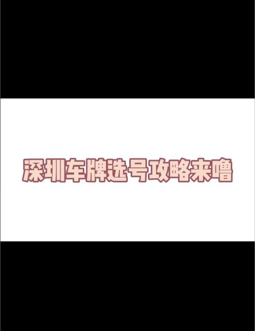 深圳车牌自选靓号,车牌个性定制新潮流