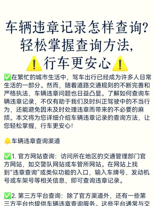 车牌号一查便知,轻松查询违章记录,告别罚款烦恼!